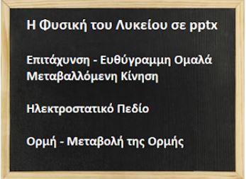 Μαθήματα ΦΥΣΙΚΗΣ Α΄ και Β΄ Λυκείου, σε pptx.