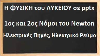 Μαθήματα ΦΥΣΙΚΗΣ Α΄, Β΄ ΛΥΚΕΙΟΥ, σε pptx.